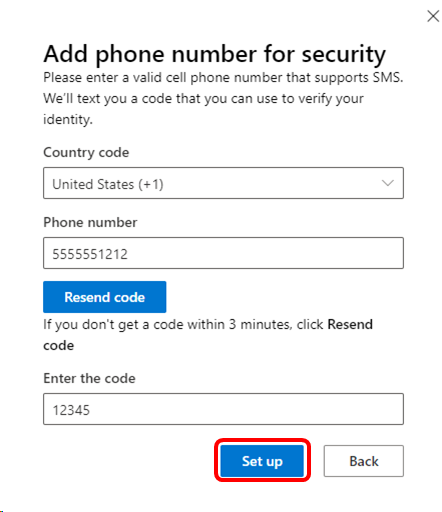 Código de confirmação da sandbox do Microsoft 365 Developer